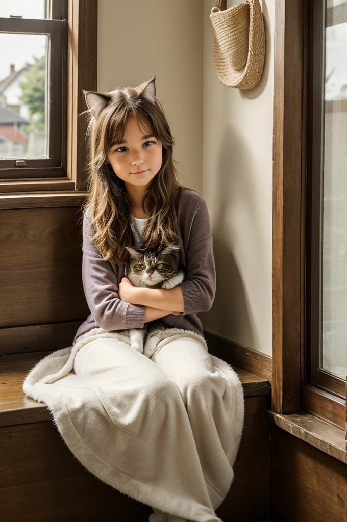 e upon a time in a cozy little village, there lived a small, fluffy cat named Whiskers. Whiskers had a heart as warm as her fur was soft, and she loved everyone she met. Her favorite thing to do was to sit on the windowsill of her human's house, watching the world go by and occasionally offering a comforting purr to anyone who needed it.
