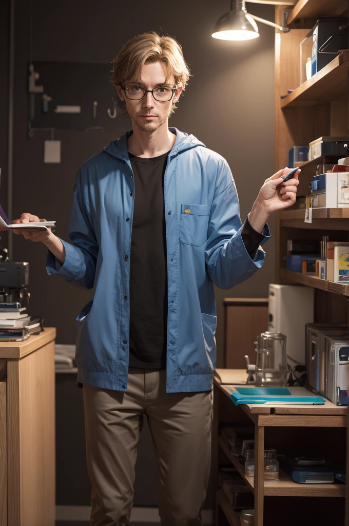 Duncan Weenly with
scientist clothes
