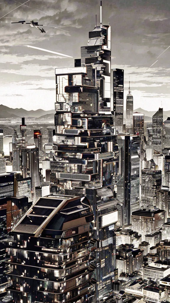 best quality, masterpiece, photo, 4K, photorealistic, highly detailed,
1man riding motobike, techwear, cyberpunk city, solo, futuristic, huge hight skycrapers in the background, black and white, by Akira Toriyama, closeup,