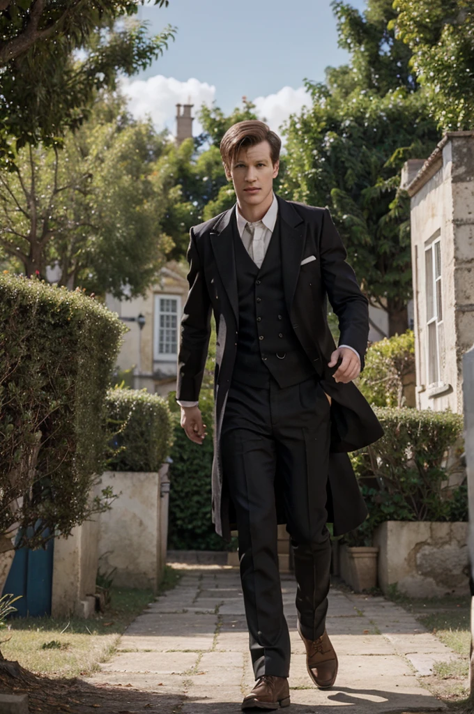 Matt smith Doctor Who en una pradera