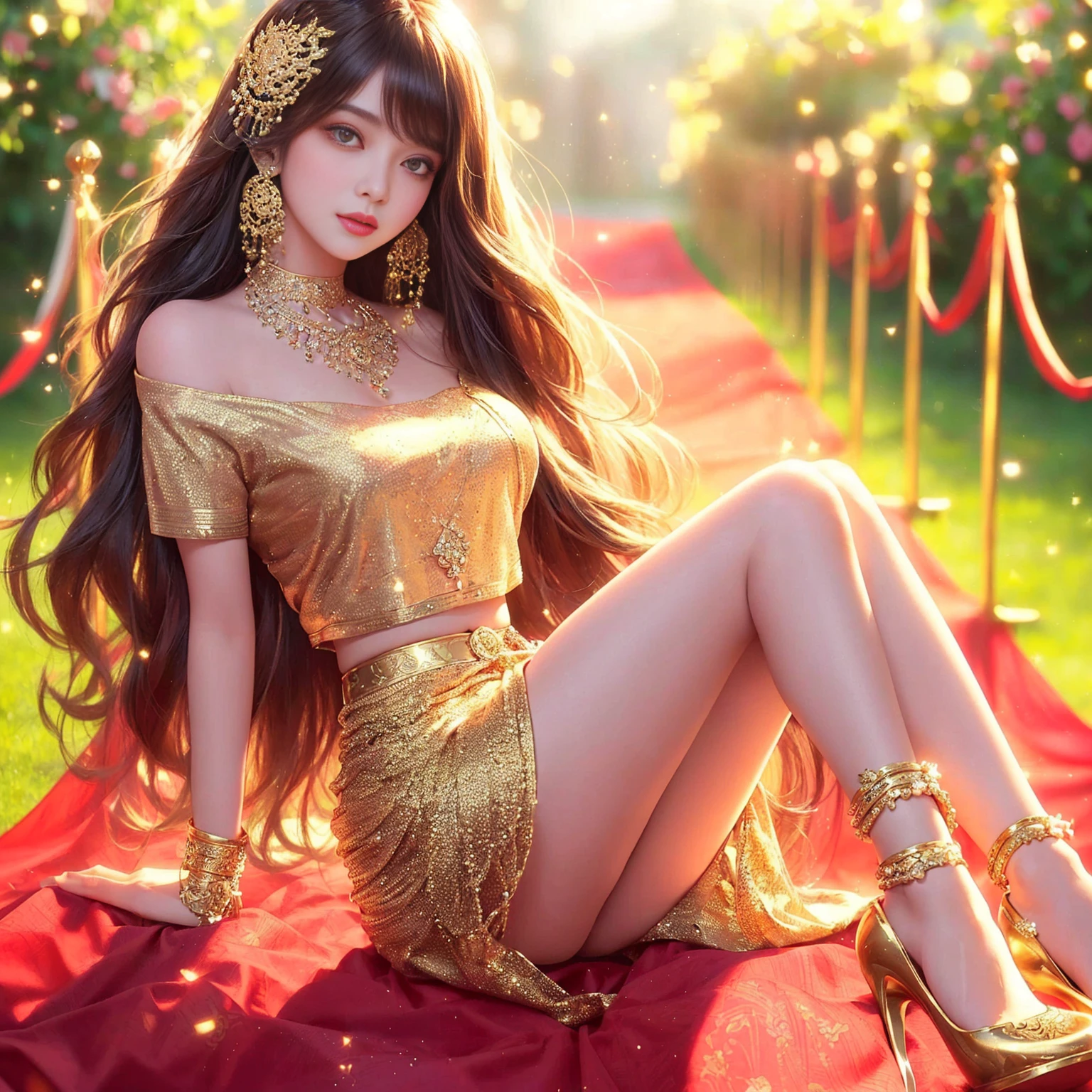 Fine gold jewelry , ancient indian dress,,sparkling light,High resolution 84K,Woman in sari taking photo, indian goddess, traditional beauty, indian, beautiful goddess, elegant cosplay, indian style, indian super model, beautiful young woman, gorgeous woman, Southeast Asia that has existed for a long time, provocative indian, gorgeous beautiful woman, Intricate costume, Hindu Aesthetics, beautiful asian girl, Very detailed shooting of the goddess., jaw-dropping beauty, ,