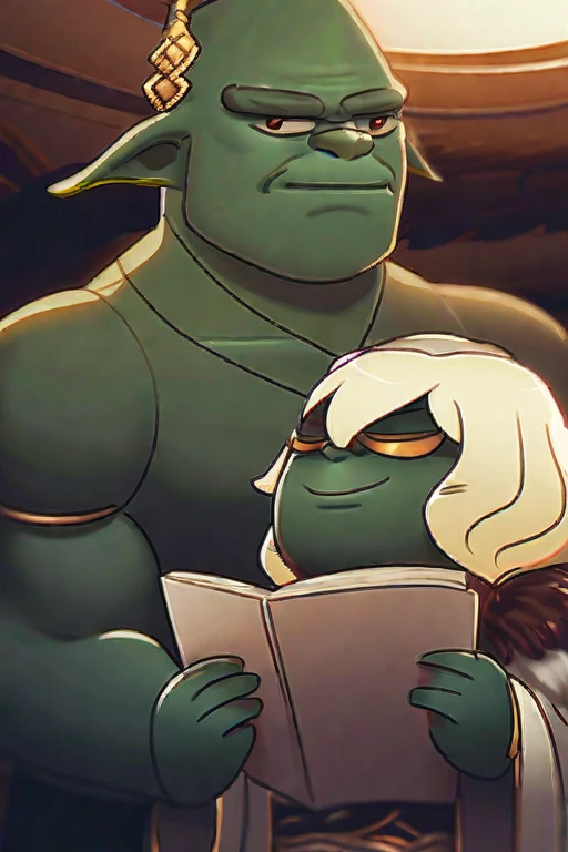 ((Лучшее качество)), ((шедевр)), (подробный), Big orc girl with malen