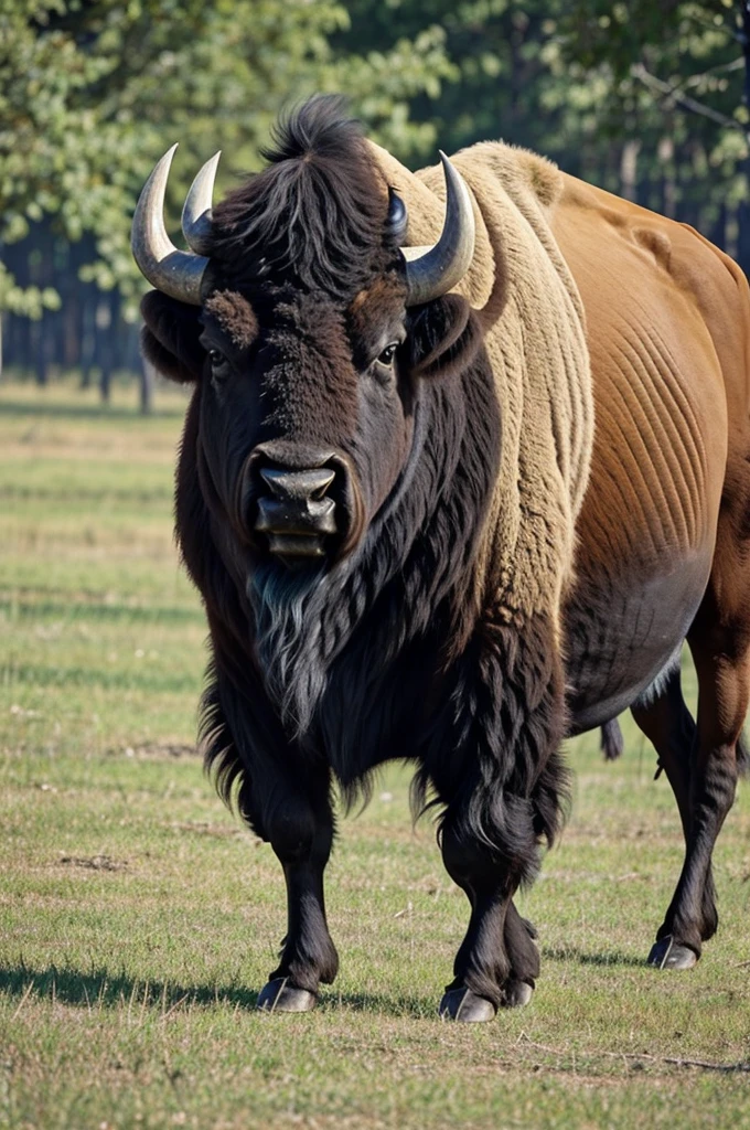 An invented species from the world of bison that they have adapted by eating tree leaves. Their parts are very long and thin. Their fur was short and they have a thin body. Their neck was long and thin and they have a small head similar to that of a buffalo.
