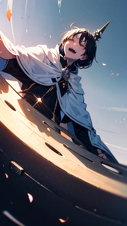 １The White Magician,Floating black gem,Looking up at the black jewel,Laugh wickedly,Pleasure,lament,Elevation,villain,Low - Angle,Disaster at your fingertips々Dark and Black Gem,Reach out to the jewels,The background is dark