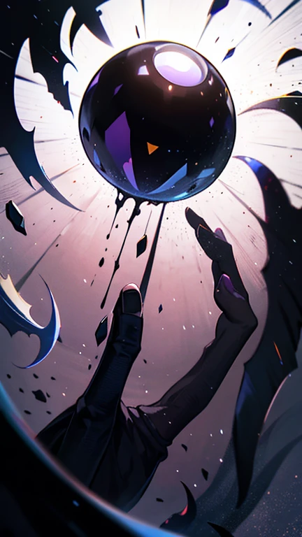 1The White Magician,Floating black gem,Looking up at the black jewel,Laugh wickedly,Pleasure,lament,Elevation,villain,Low - Angle,Disaster at your fingertips々Dark and Black Gem,Reach out to the jewels,The background is dark