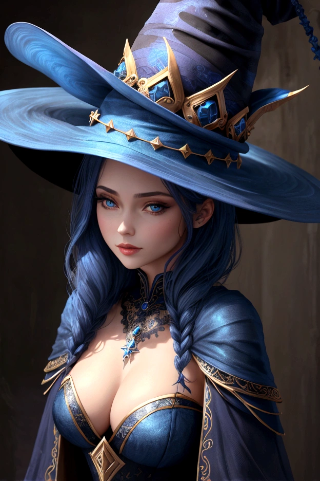 blue and black witch hat 