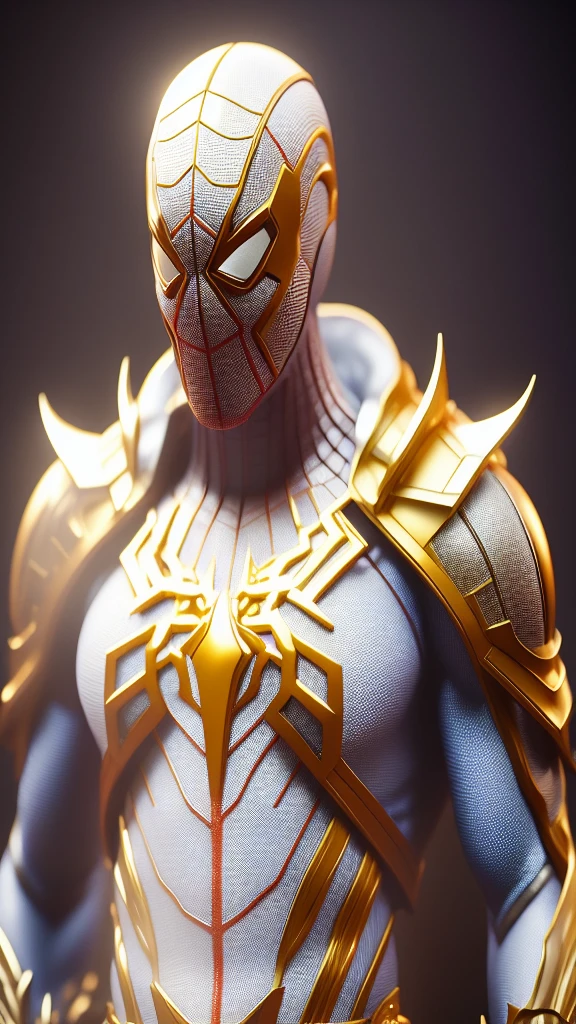 a close up of a statue of fighting 2 men with a black and red costume vs black and yellow costume, super detailed render, 3 d render character art 8 k, intricate white and gold armor, full samurai armor spiderman, high detail iconic character, 8k render”, octane render ”, octane render”, super detailed octane render, super rendered in octane render, hyper detailed 3 d render, futuristic style deadpool and wolverine