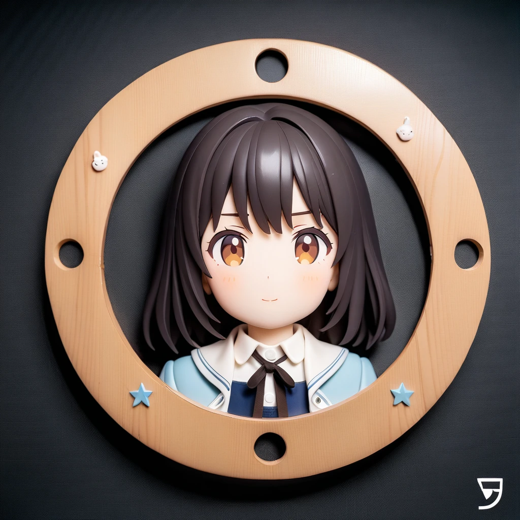 (circle frame1.7) ,1 girl, figure 1000 , icon, circle frame