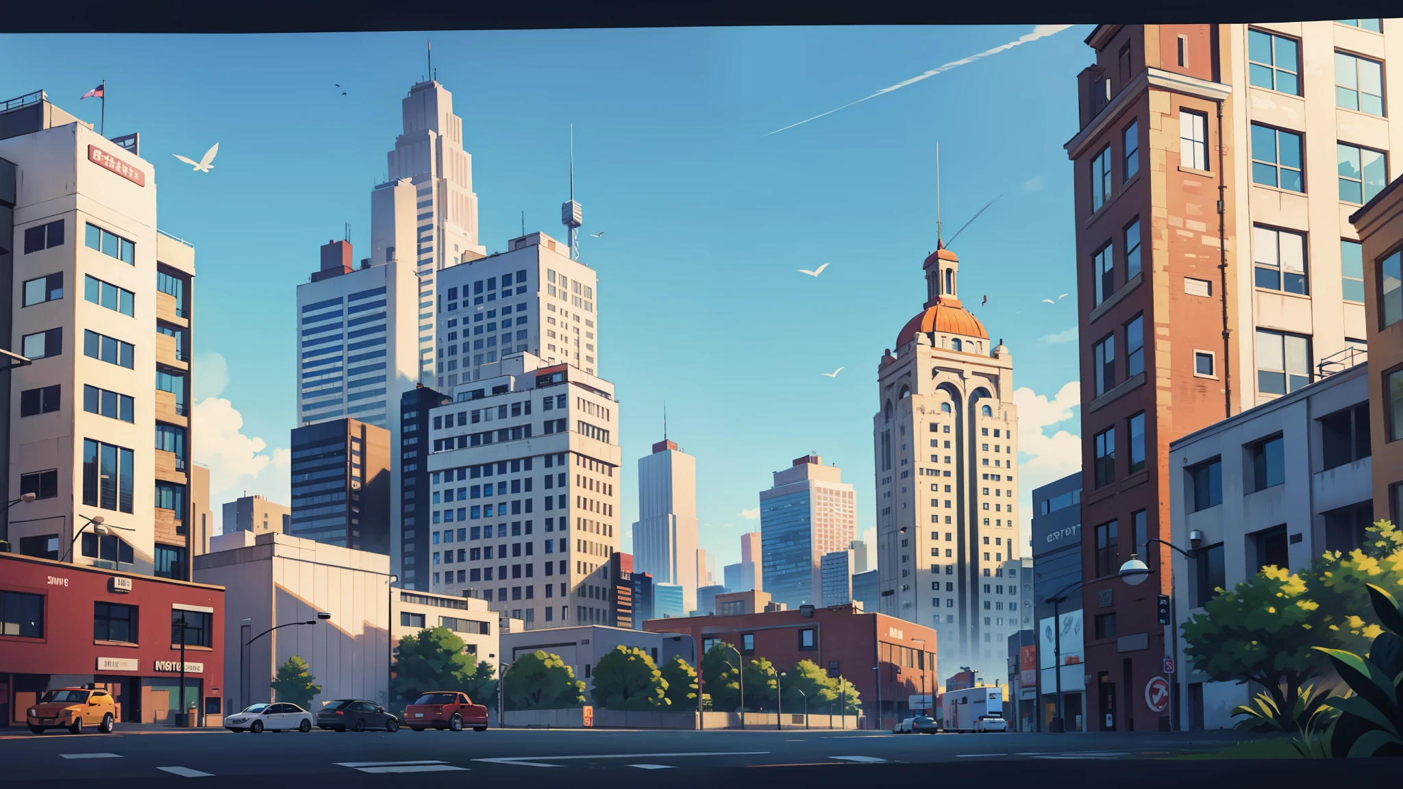scenary, city, two