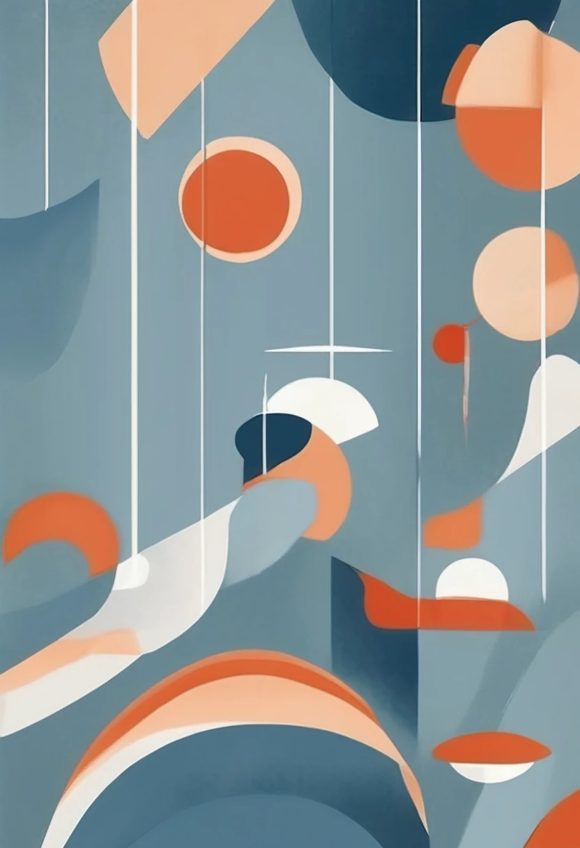 (((The best quality))), ((Masterpiece)) (abstract and simple illustration) minimalist and aesthetic print, in blue tones
