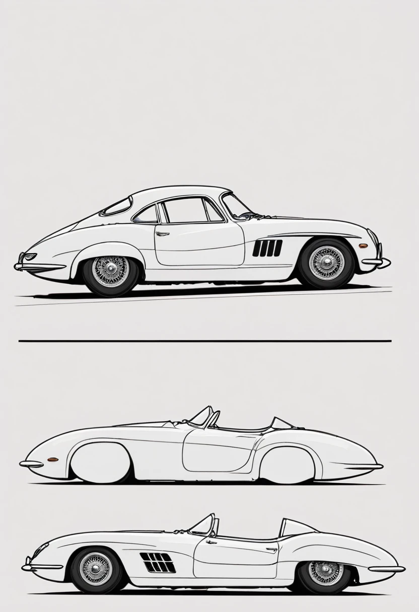 Line drawing of a car,Vector Art, To flatten, Smooth line art, Minimalism, Graphic design aesthetics, Flat illustration, (masterpiece, best quality, Perfect composition, very aesthetic, absurd, Extremely detailed, Intricate details, professional, Official Art, representative work:1.3)
