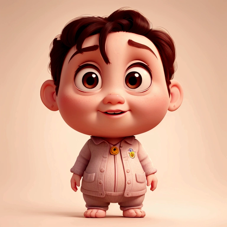 A pixar style , with slanted eye, with chubby cheeks high quality best quality
