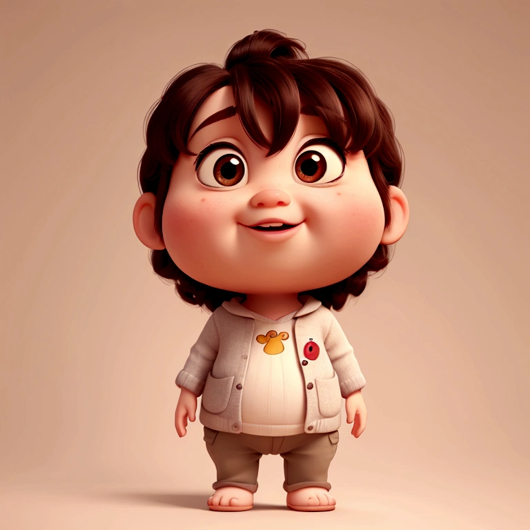 A pixar style , with slanted eye, with chubby cheeks high quality best quality