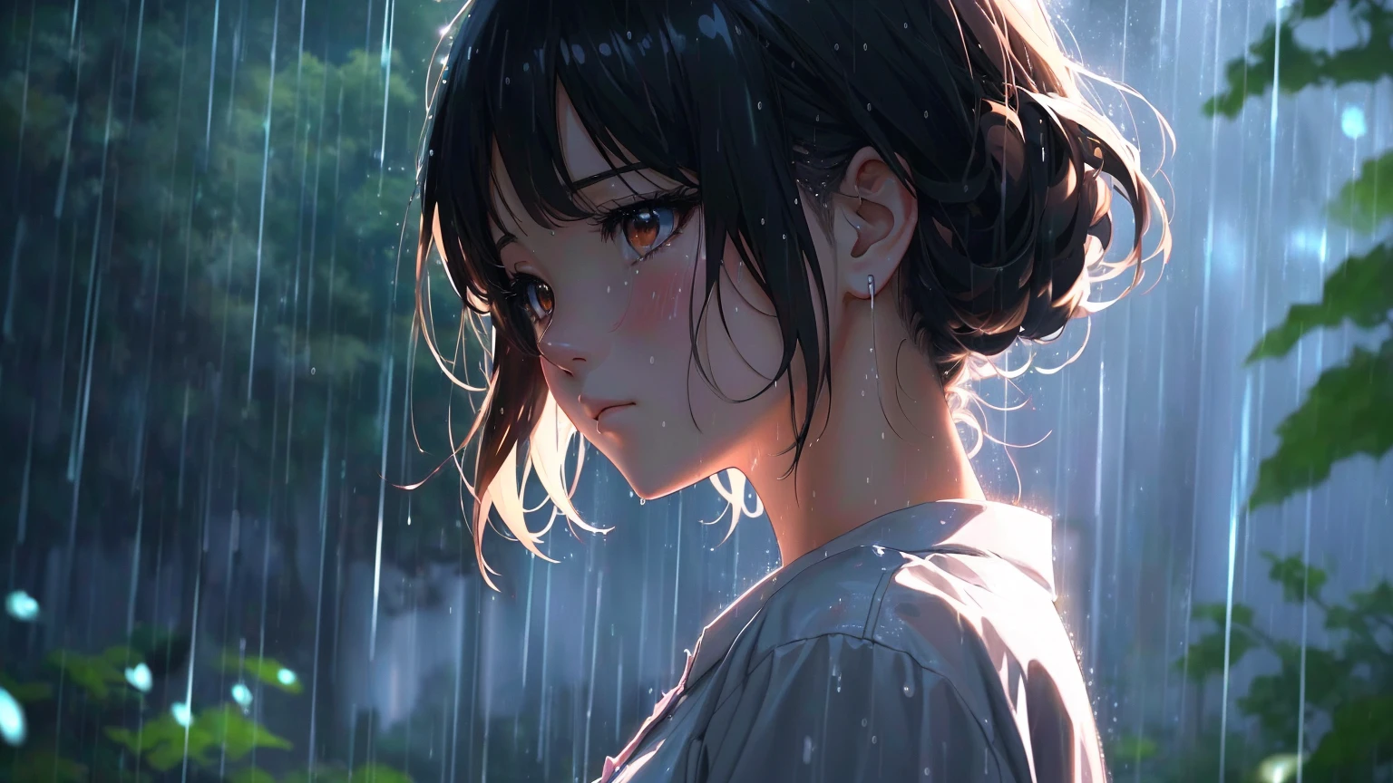 anime girl in the rain with a sad look on her face, anime style 4 k, anime art wallpaper 4 k, anime art wallpaper 4k, 4k anime wallpaper, anime art wallpaper 8 k, after rain and no girls, anime wallpaper 4 k, anime wallpaper 4k, beautiful anime portrait, 4 k manga wallpaper, detailed digital anime art