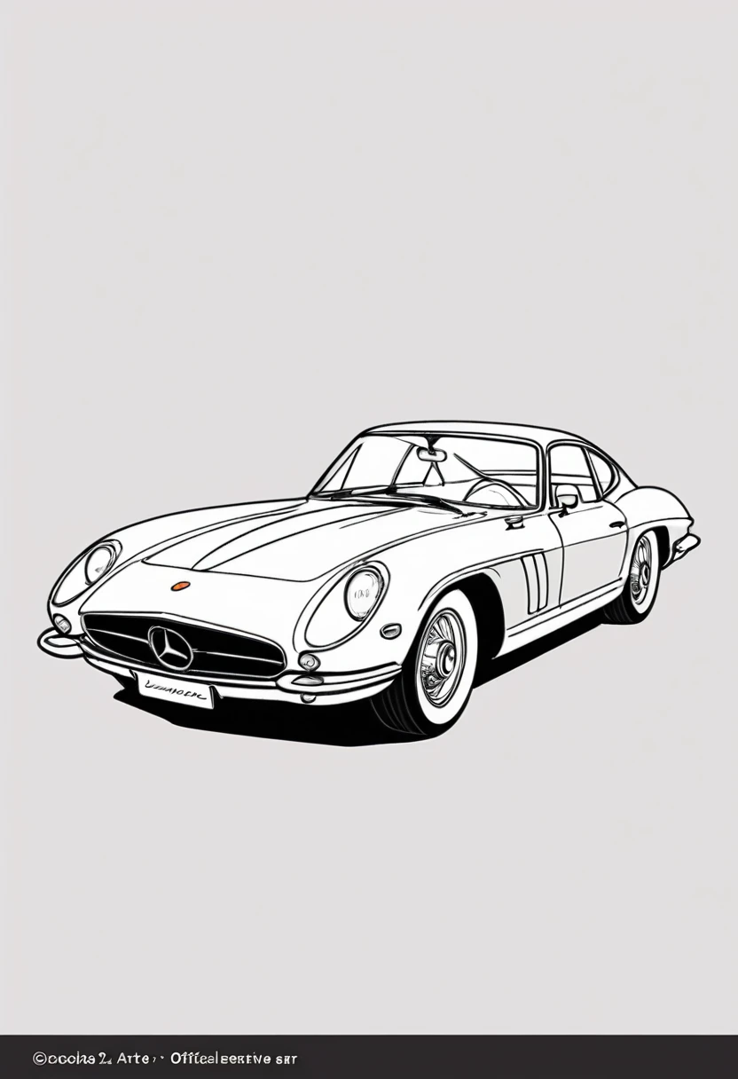 Line drawing of a car,Vector Art, To flatten, Smooth line art, Minimalism, Graphic design aesthetics, Flat illustration, (masterpiece, best quality, Perfect composition, very aesthetic, absurd, Extremely detailed, Intricate details, professional, Official Art, representative work:1.3)