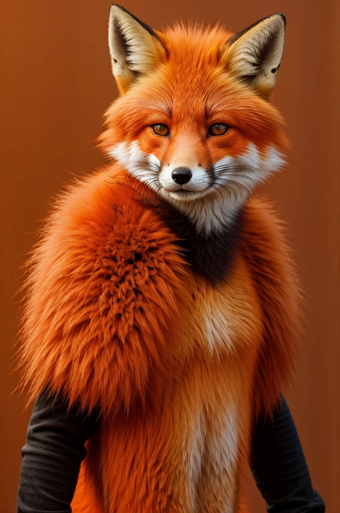 Furry male fox anthro orange fur red hair