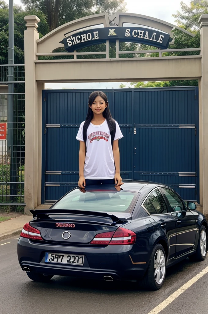 Car near school gate