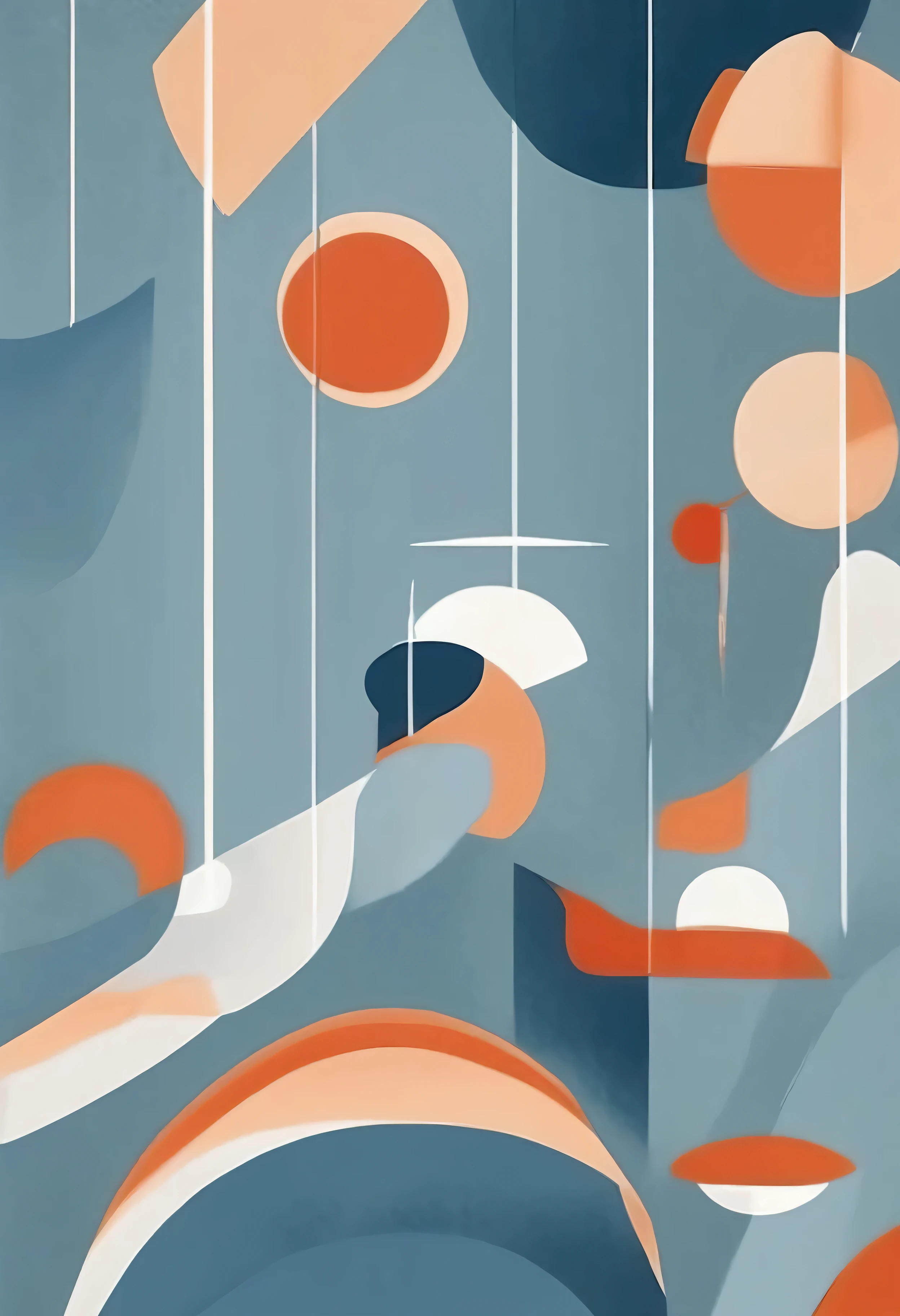 (((The best quality))), ((Masterpiece)) (abstract and simple illustration) minimalist and aesthetic print, in blue tones

