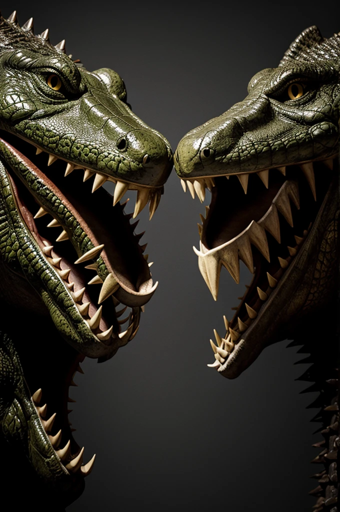 Two sinister crocodile heads