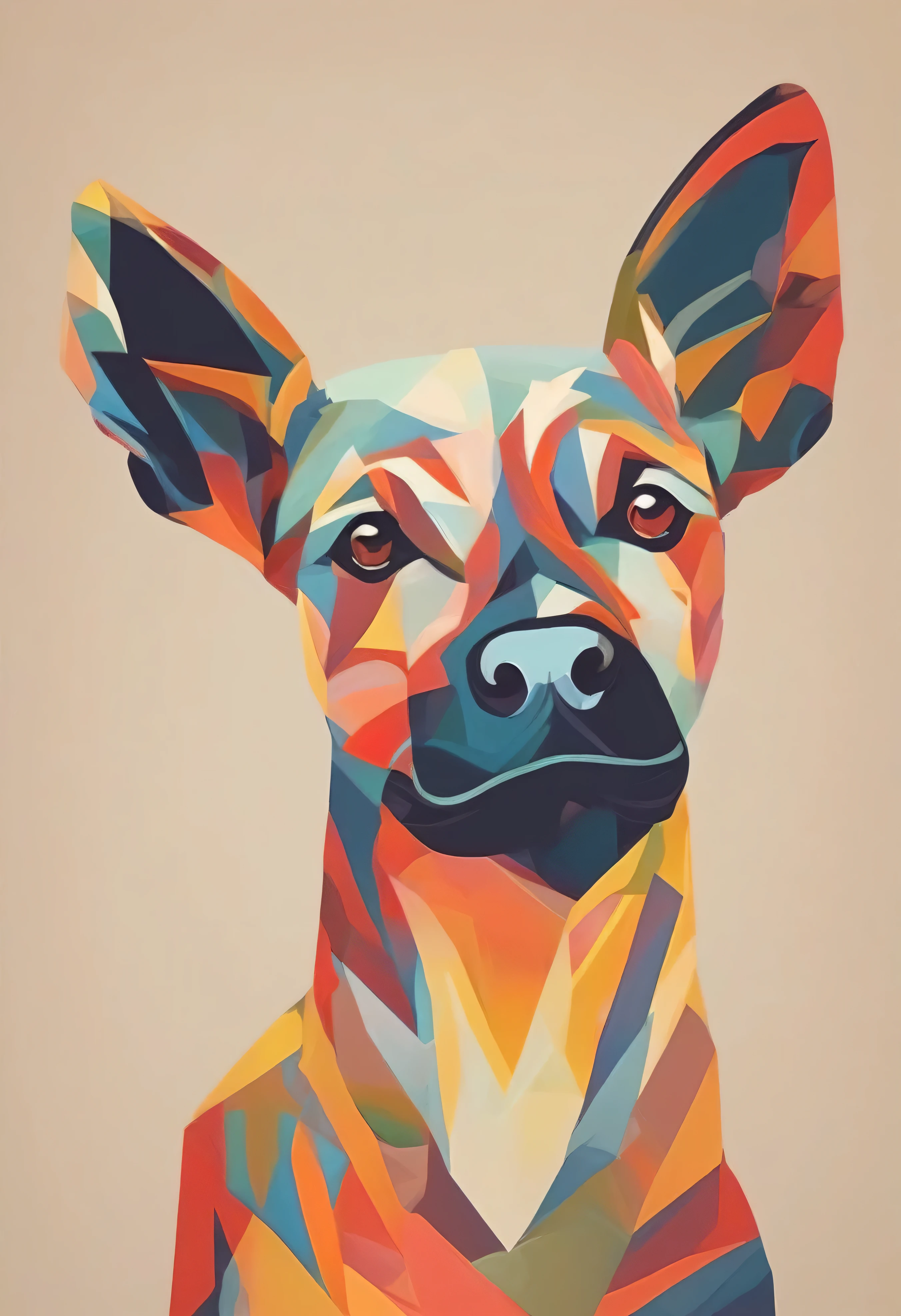 (((The best quality))), ((Masterpiece)) (abstract and simple illustration) minimalist and aesthetic print, animals