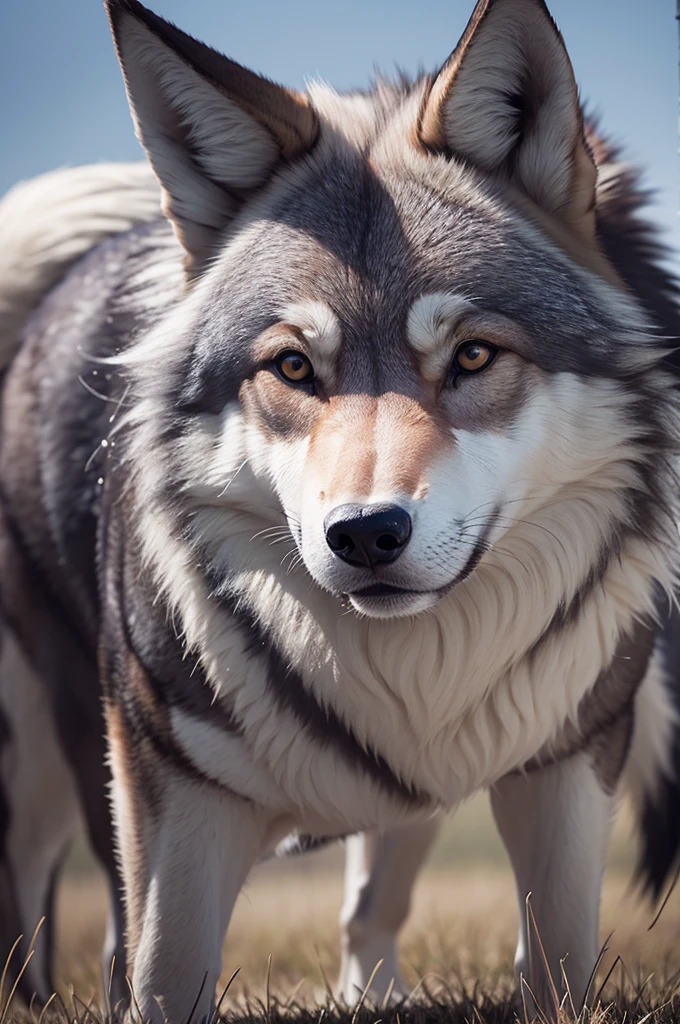 Animation of a curious wolf 