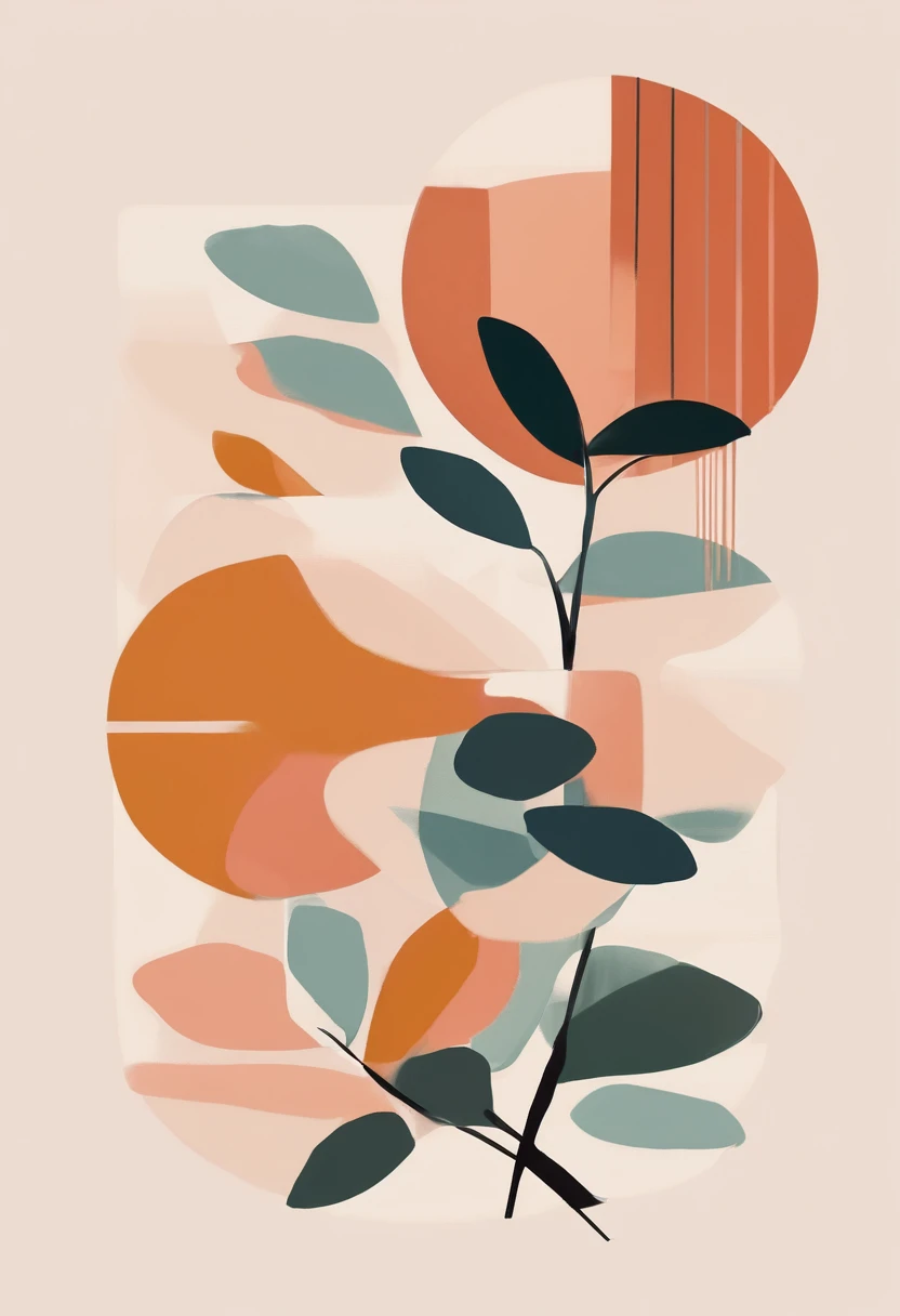 (((The best quality))), ((Masterpiece)) (abstract and simple illustration) minimalist and aesthetic print, mom