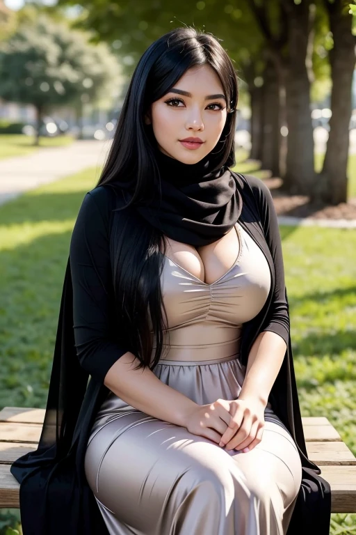 Full body image of two beautiful scarf girls with long hair, Hair peeking out from under the scarf.big, Bodycon Skirt Top, 又big又美丽的眼睛, Very high quality,Very realistic, Deep red lips and pantyhose, Face view, 弯腰big乳房, side of head, Close your eyes and flirt, Long eyelashes, Black eyeshadow, Black eyeliner, Movie, Brighten up round faces, Sexy smile ((The whole body can be seen in the photo)) 1980s:1:0.5 (On the table, best quality), Ultra Detailed, Photorealistic,(close up),Raw, best quality, high resolution, masterpiece: 1.3), Beautiful woman in scarf,masterpiece, Perfect slim figure,(((Full and soft breasts,)))(((巨big的乳房))) (((Cleavage))) (Perfect curvy figure),, bigbig的、beautiful eyes, Gentle smile,Pretty Face,big腿粗壮, Muslim woman sitting on a bench,Wallet and purse in hand, wearing an elegant long dress, Lovely woman, wearing an elegant outfit, enjoying life!!! elegant, looks cute, Long skirt women,long elegant dress, Wearing beautiful clothes, scarf, Wearing beautiful clothes, Sunset, Beautiful woman , Located in the garden, Excellent lighting, Vibrant colors, Clear lines