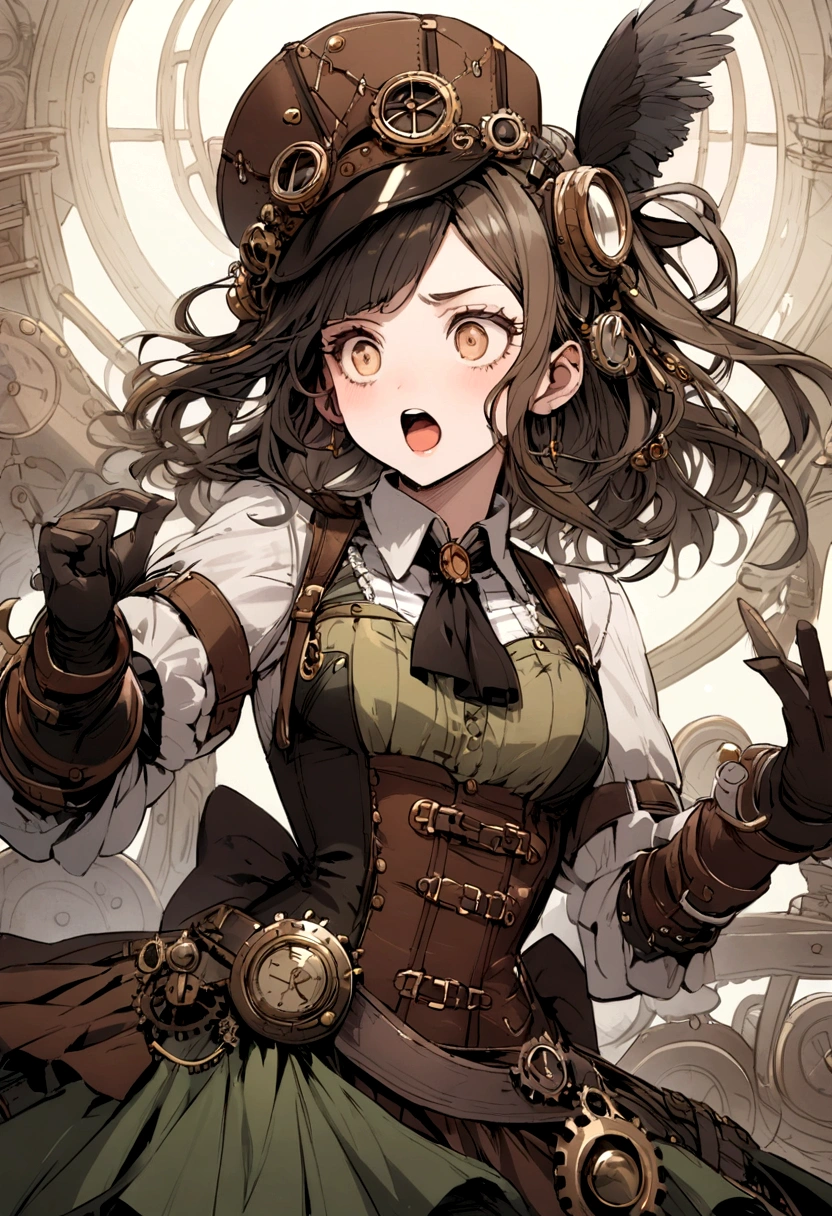 Steampunk girl sings