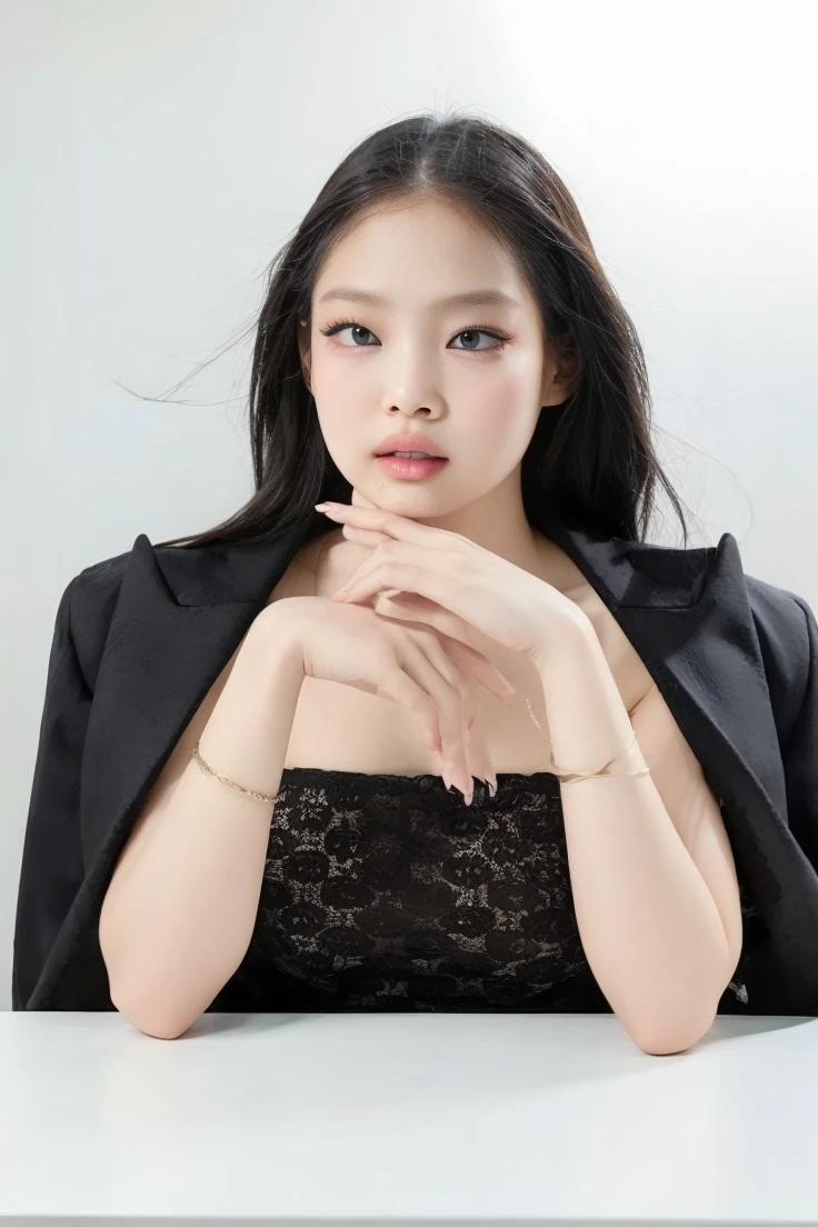 jennie from blackpink cara, foto realista.