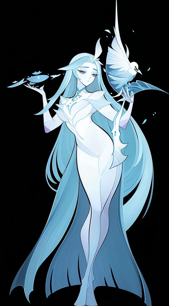1个 Giant chest girl, demon, beautiful basic sticking long dress, standing full body, alone, clear facial features, simple line design, transparent black background, standing character drawings, game character card design, art fantasy conceptual, (masterpiece, top quality,best quality, ultra-high resolution, clear facial features, beautiful eyes, beautiful face), (((single))), ((very simple background)), ((flat colors))