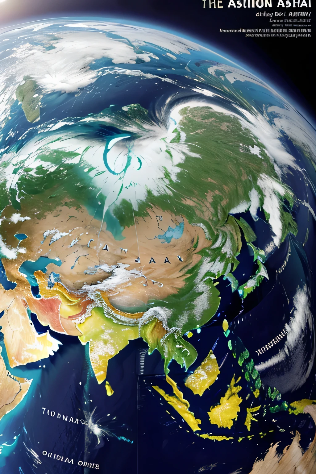Generate a cover for my Geography work about Asia, Written "Geography work"