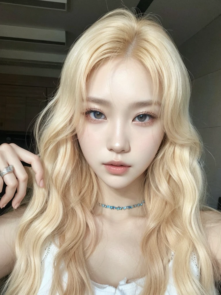 a beautiful korean girl with long red hair, detailed facial features, detailed eyes and lips, elegant female portrait, cinematic lighting, dramatic mood, vibrant colors, high quality, intricate details, photorealistic, digital art