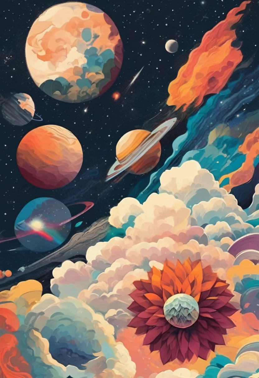 (((The best quality))), ((Masterpiece)) (simple illustration high definition enhance) minimalist and aesthetic print universe, hd, hq,detailed