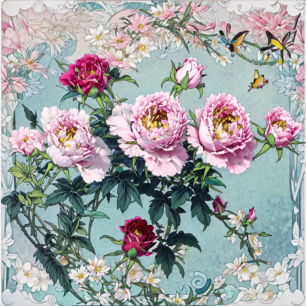 woman、1 person、flower、pink、goddess、Tarot Cards、Bright light、Friendly atmosphere、Rose、pink髪、rose、pink、flower