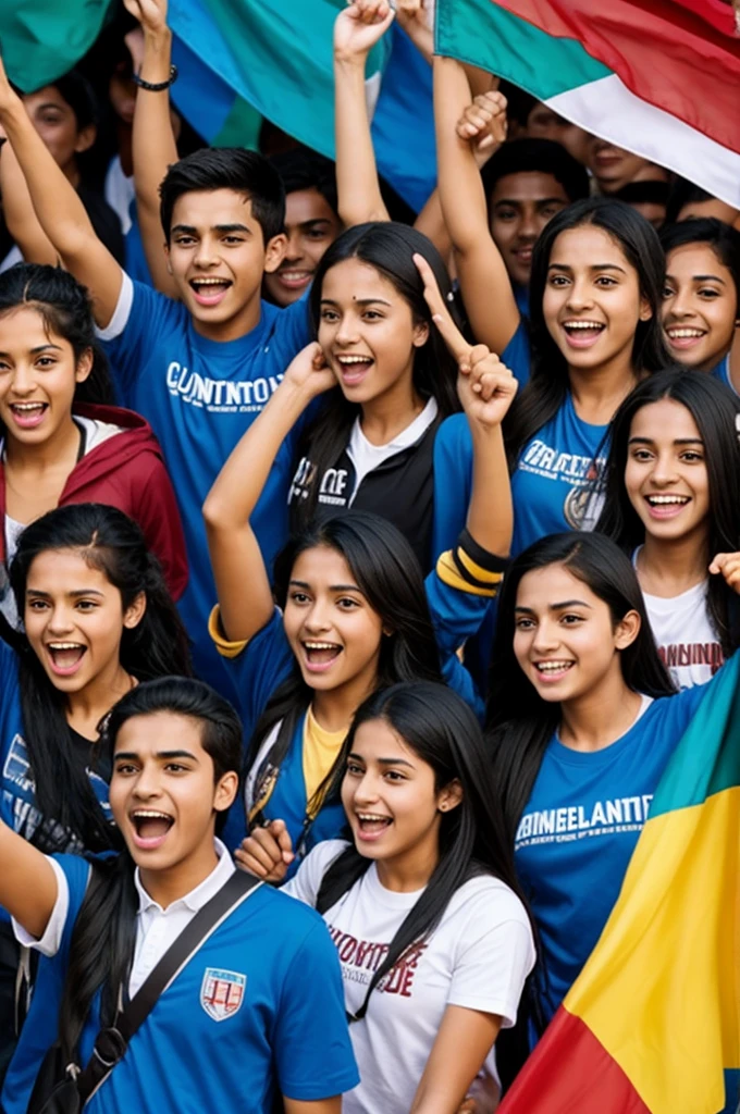 An icon showing unity. Students unite, use blie colors only