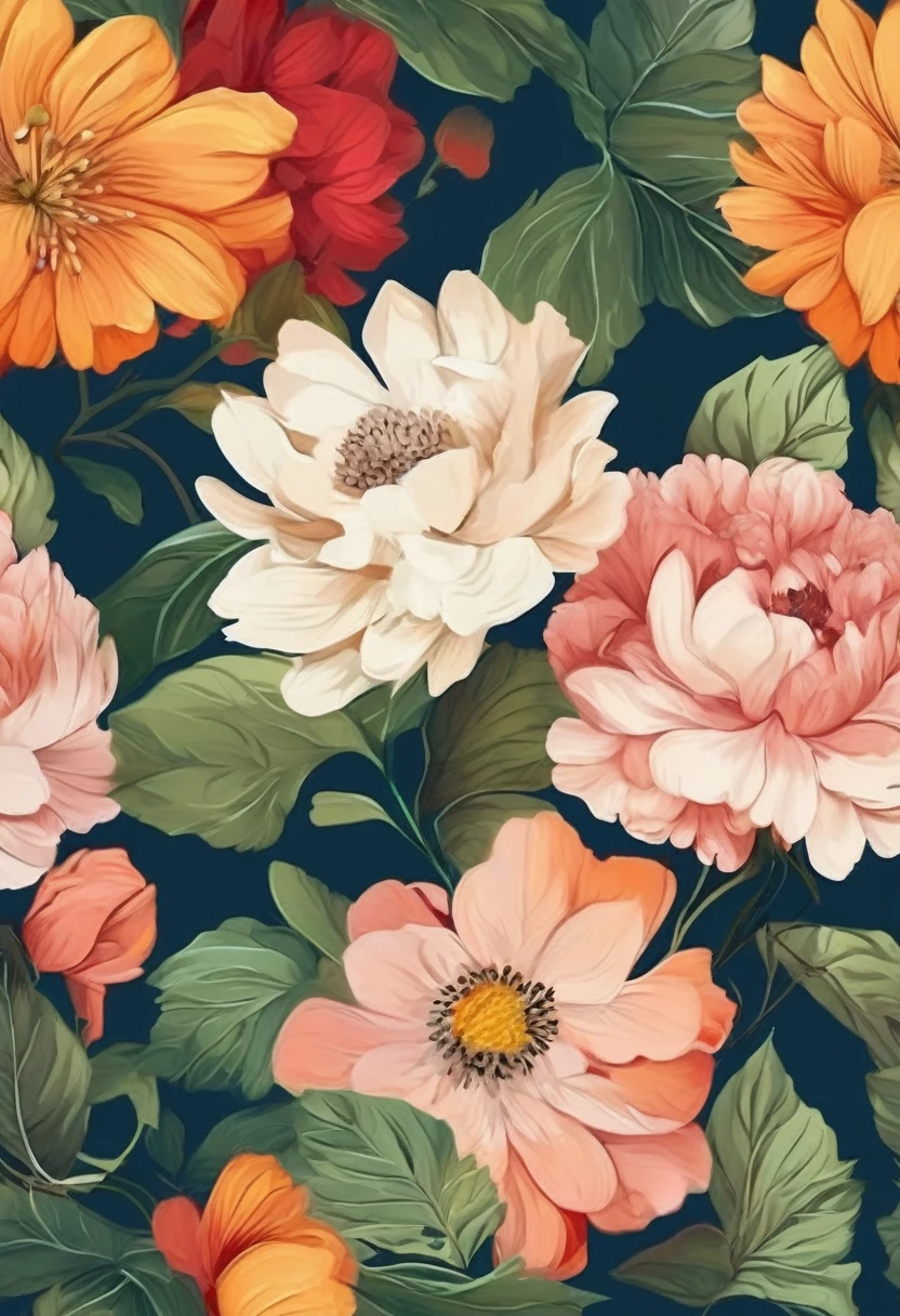 (((The best quality))), ((Masterpiece)) (simple illustration high definition enhance) minimalist and aesthetic print flowers, hd, hq,detailed