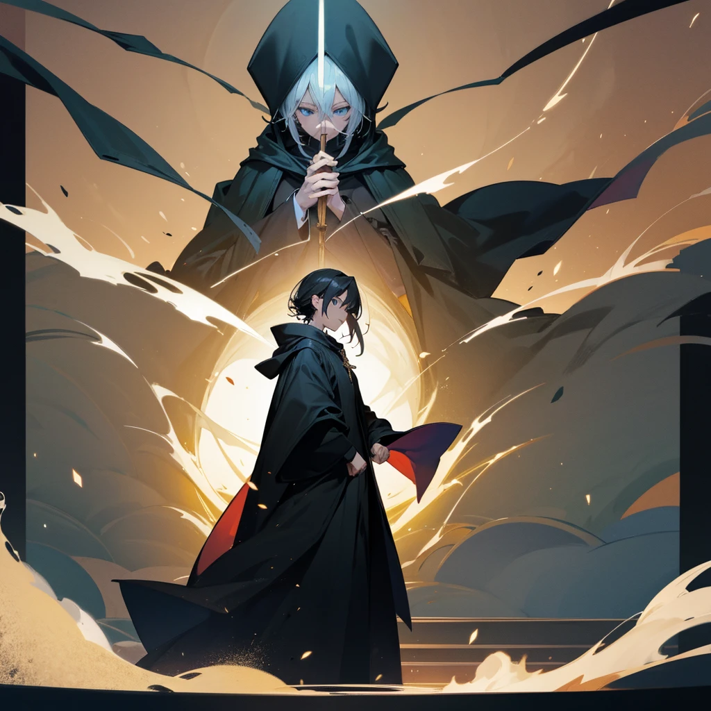 A wizard in black clothes