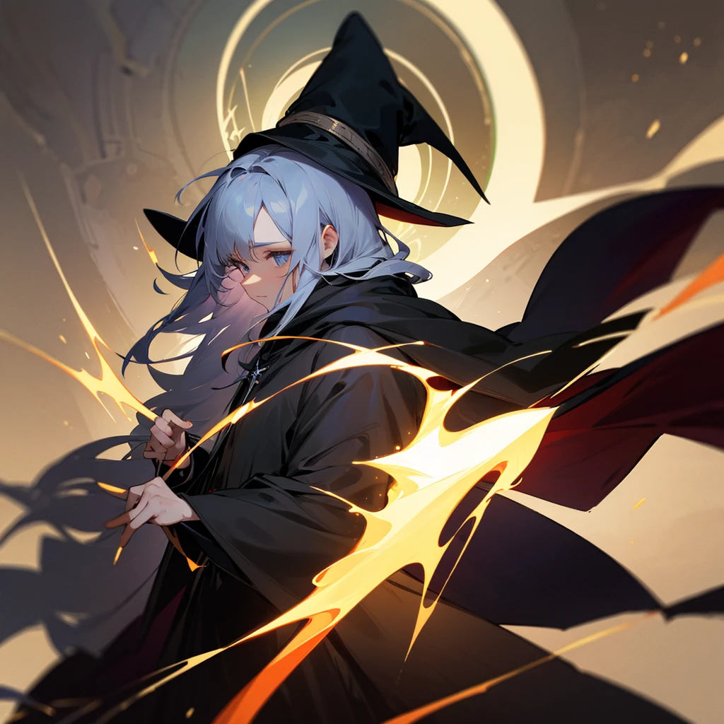 A wizard in black clothes
