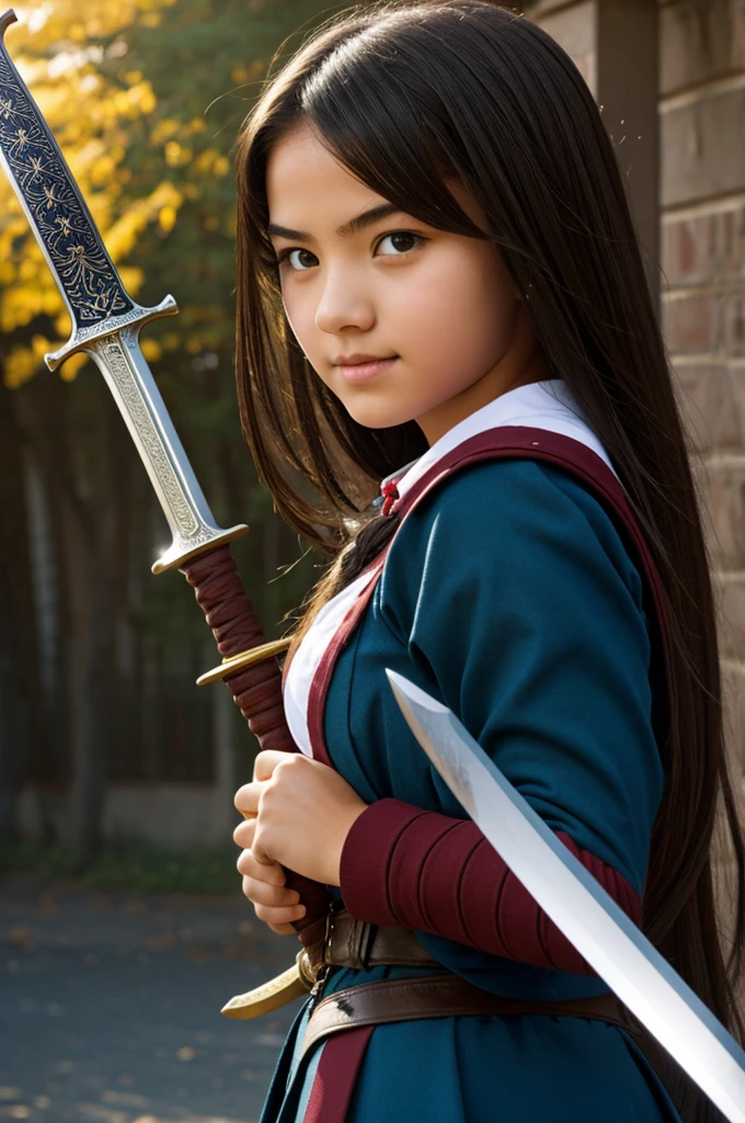 High school girl with sword