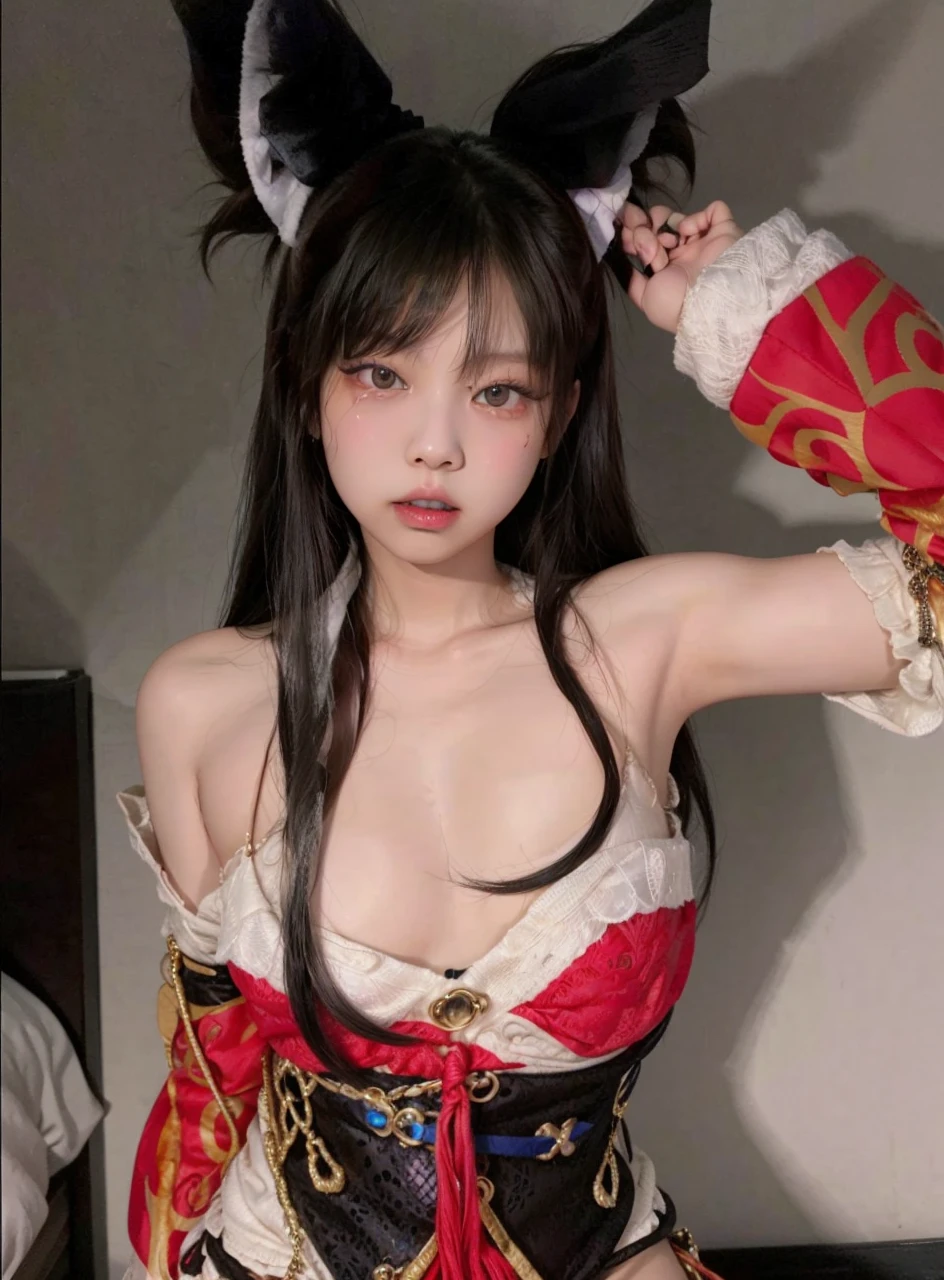 jennie from  blackpink cara, foto realista.