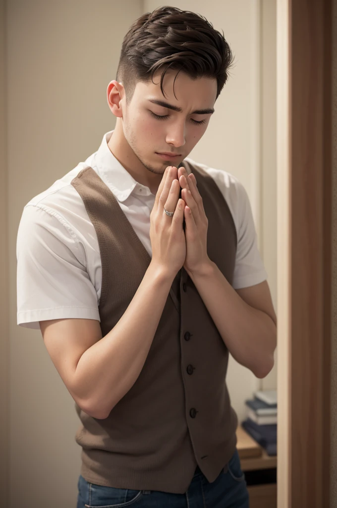young man praying