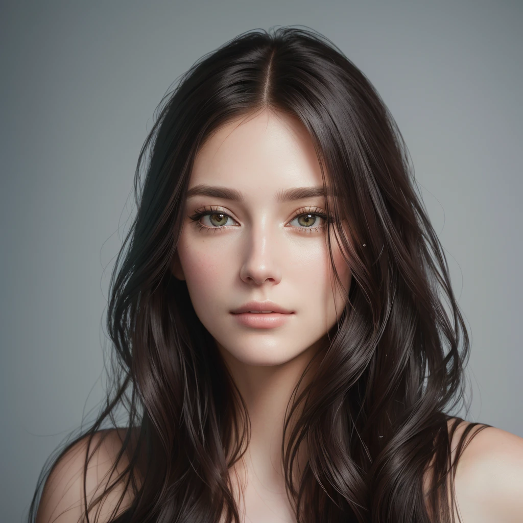 There is a woman with long hair looking at the camera, photobeautiful realistic face, realistic digital painting, beautiful realistic face, beautiful realistic face, hyperbeautiful realistic face, true-to-life portrayal, realistic detailed face portrait, digital art portrait, photorealistic face, photorealistic digital painting, realistically rendered face, highly detailed realistic face, accurate ultra-realistic faces, photo true-to-life portrayal