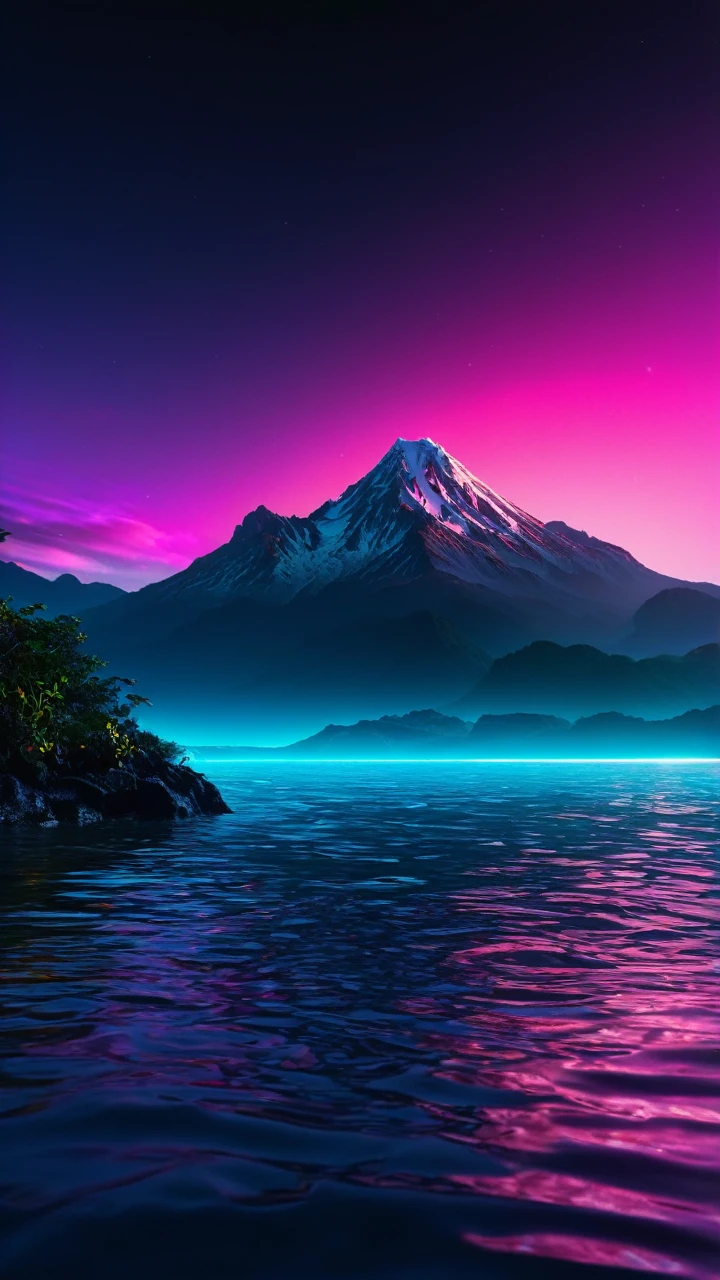 Mountains surround a paradisiacal beach with crystal clear waters where two rivers meet and flow into the sea; best quality, highly detailed, dynamic, bright, energy waves, explosions of neon lights, smoke and cosmic dust, RAW color photo of very high quality and details, double exposure, sharp lines, dark touch, Canon EOS R10 + effect, focus on art, soft lighting, depth of field effect, f2, 35mm, film grain, front photo, realism, front optical projection image, stereogram, atmospheric perspective, color field painting, conceptual art, social realism, modern, minimalism, romanticism, op art, realism, action painting, hyperrealism, En plein ar, 8k, super details, accurate, best quality, 8k, 4K, high resolution, best quality, award-winning, high details, anatomically correct, UHD, retina, masterpiece, necessary, clear facial features)) ; (((photographic, photographic, photogenic))), candid moment, genuine expressions, detailed facial features, emotional depth (radiant expression; looking at the front of the scene: 1,2), (((completely darkened background))) lights of most ultra-real scenes: 1.8)); ((detail: 1.4, full focus on scene position (f/1.2)); dark background; spectacular ambient lighting, luminous colors, cinematic atmosphere, realism style, intricate details in high capture (((ultra-high resolution, rendering physics-based ((Many bright and colorful particles are flying))