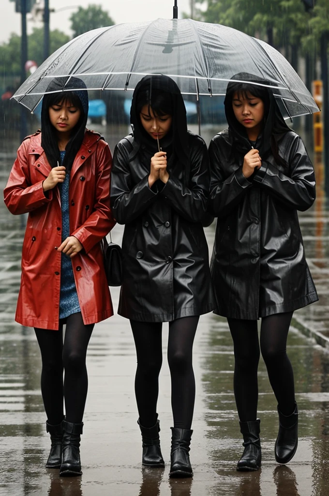 Poor girls in the rain
