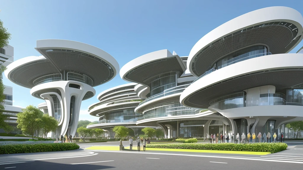 Imagine a stunningly modern building, standing as a beacon of unity and technological advancement. Its architecture blends organic forms with sleek, futuristic designs, creating a space that is both aesthetically pleasing and functional. This utopian building is the heart of a community where people come together, support each other, and harness the power of technology for the greater good. ### Exterior and Structure The building is an eco-friendly skyscraper with multiple levels, covered in lush greenery and solar panels that provide energy for its operations. Its exterior walls are made of transparent, smart glass that adjusts to light conditions, maximizing energy efficiency and allowing natural light to flood the interior spaces. The building is surrounded by beautifully landscaped gardens, walking paths, and recreational areas, all maintained by robotic gardeners. ### Community Spaces #### Atrium and Common Areas Upon entering, you are greeted by a grand atrium filled with natural light, indoor plants, and comfortable seating areas. This space serves as the central hub where community members can gather, socialize, and participate in various activities. Interactive information kiosks, powered by AI, provide updates on community events, weather, and news. #### Multi-Generational Living Quarters The building includes multi-generational living quarters designed to accommodate families, singles, and the elderly. Each unit is equipped with smart home technology, ensuring safety and convenience for all residents. Voice-activated assistants help manage daily tasks, monitor health, and provide companionship, especially for the elderly. ### Robotic Assistance #### Elderly Care Dedicated floors are reserved for elderly care, featuring apartments with advanced medical monitoring systems and robotic assistants. These robots provide physical support, medication reminders, and companionship. The community has a volunteer program where younger residents spend time with