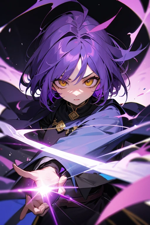 une fille, manga, badass, regard intense, style épique, style phonk, digital art, couleur néon, violet rouge