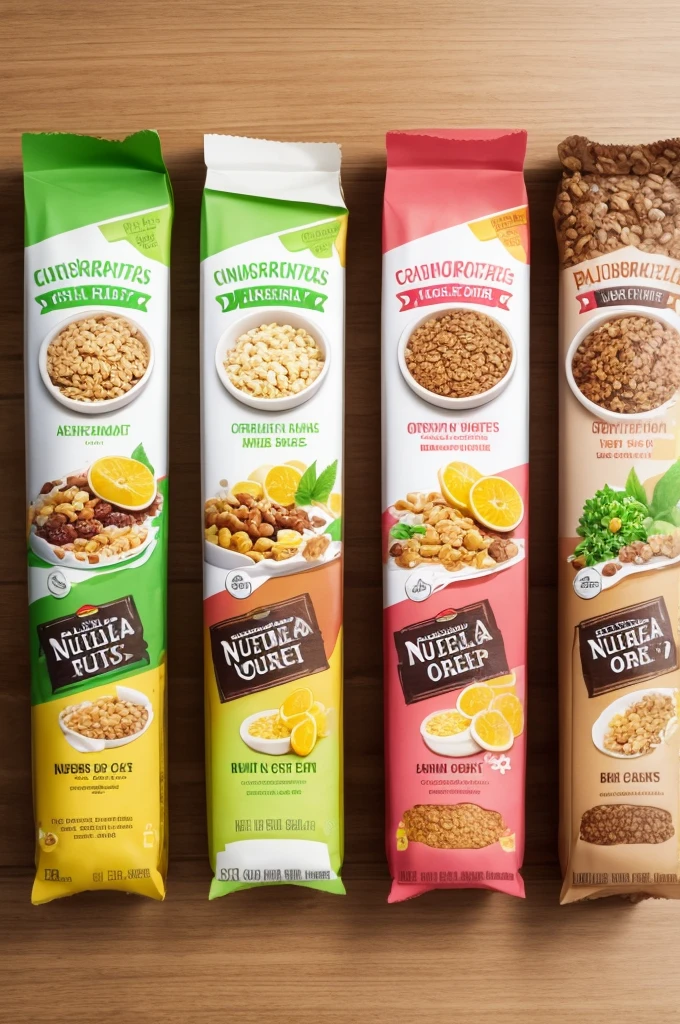 Create a cereal bar packaging called Nutrifruits