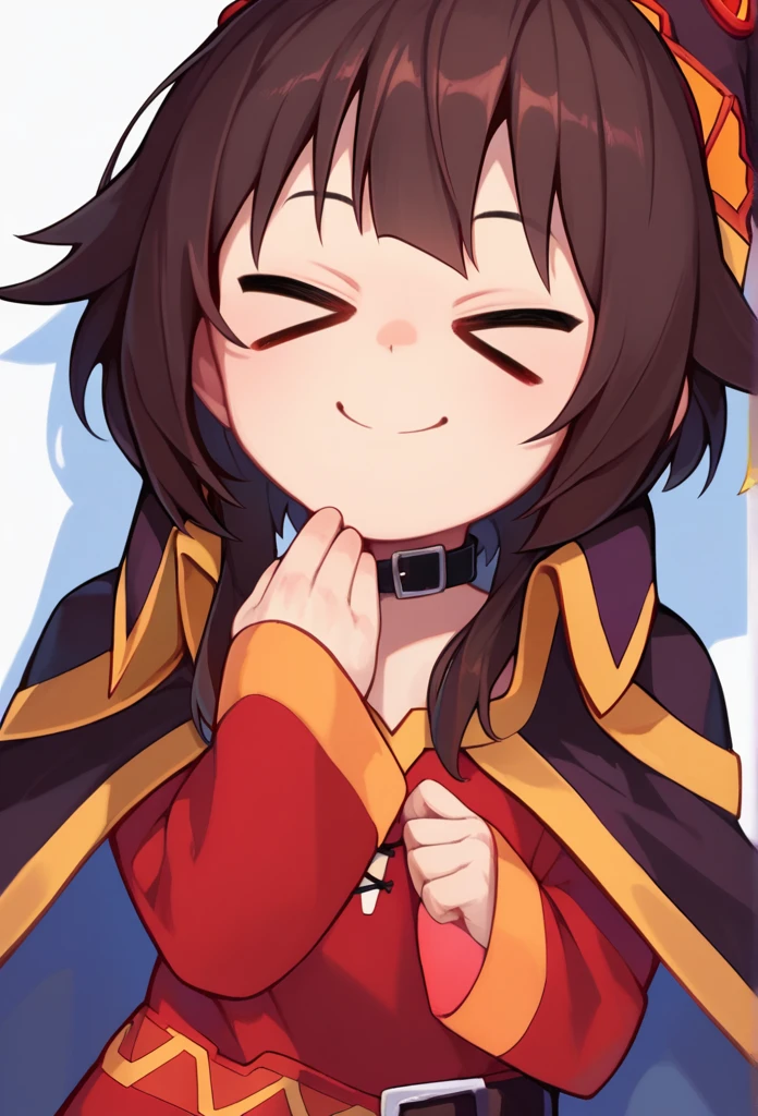 score_9, score_8_up, score_7_up,  closed smiling eyes, 1girl, megumin