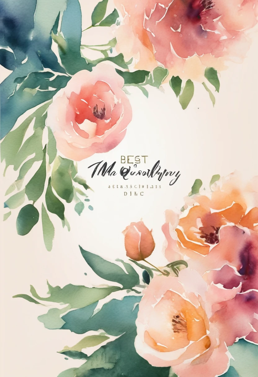 (((The best quality))), ((Masterpiece)) (elegant typographic design) minimalist and aesthetic print, High Definition, detailed, inspirational phrase, subtle watercolor.