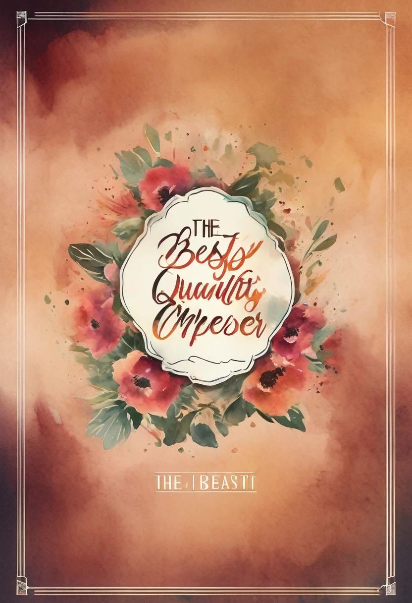 (((The best quality))), ((Masterpiece)) (elegant typographic design) minimalist and aesthetic print, High Definition, detailed, inspirational phrase, subtle watercolor.